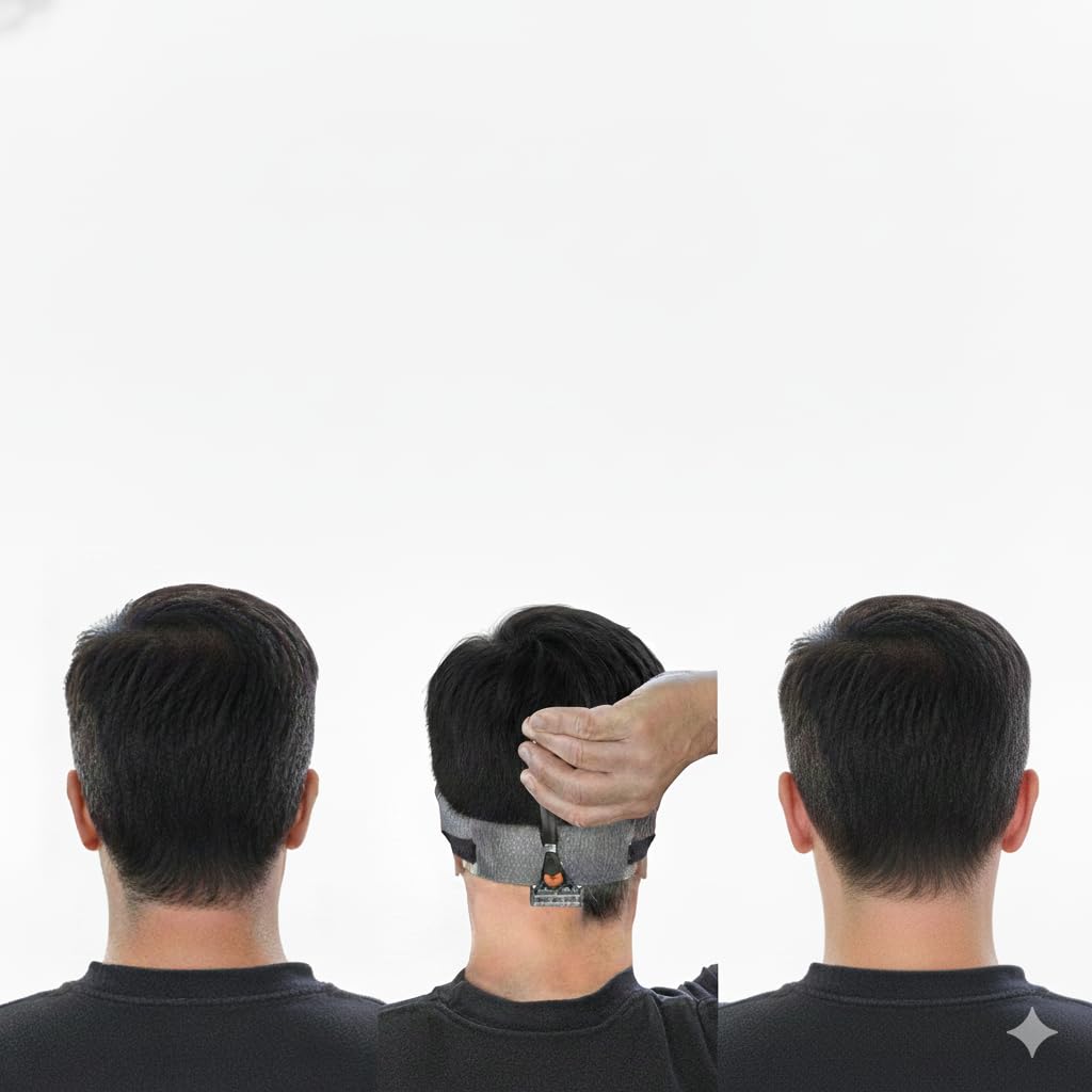 Quality Time Neck Hair Guide - A Neckline Template for Shaving and Keeping a Clean and Straight Neck Hairline: A Stencil for Neckline Haircuts, Do-it-yourself, Made in USA