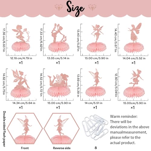 Fairy Honeycomb Centerpieces - 8 Pcs Table Decorations for Parties