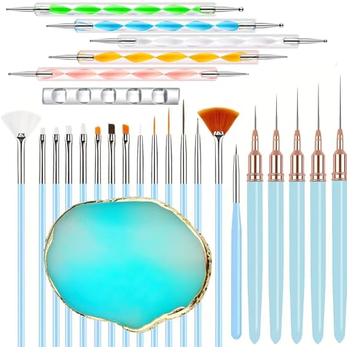 27-Piece Nail Art Brush & Dotting Tool Kit with Palette