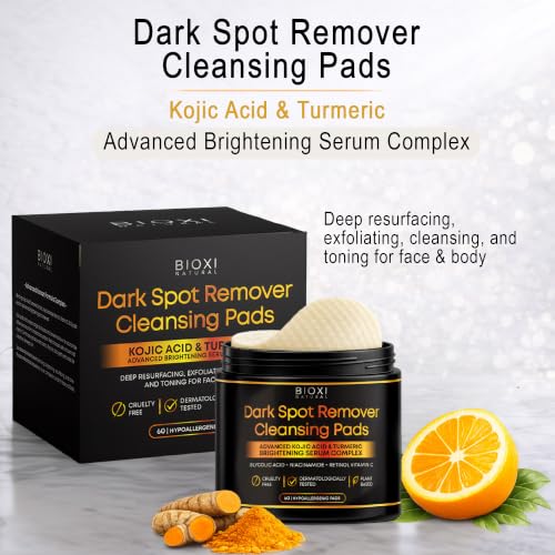 BIOXI Dark Spot Remover Cleansing Pads with Kojic Acid & Turmeric - 1 Pack