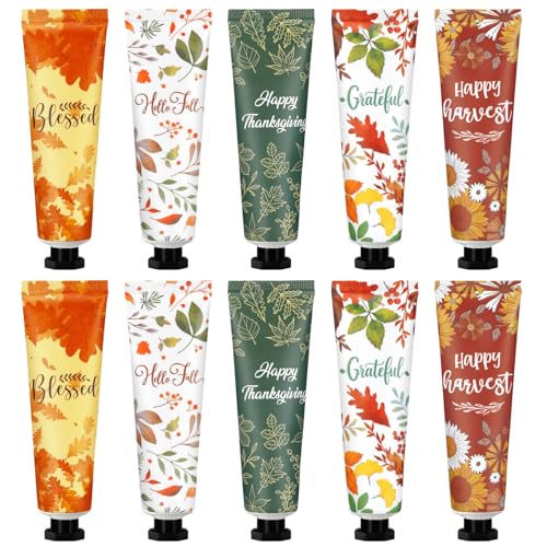 10 Pcs Fall Hand Cream Set - Natural Botanical Lotion for Chapped Hands