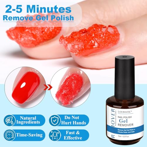 LOUINSTIC Gel Polish Remover Kit with Cuticle Oil & Tools