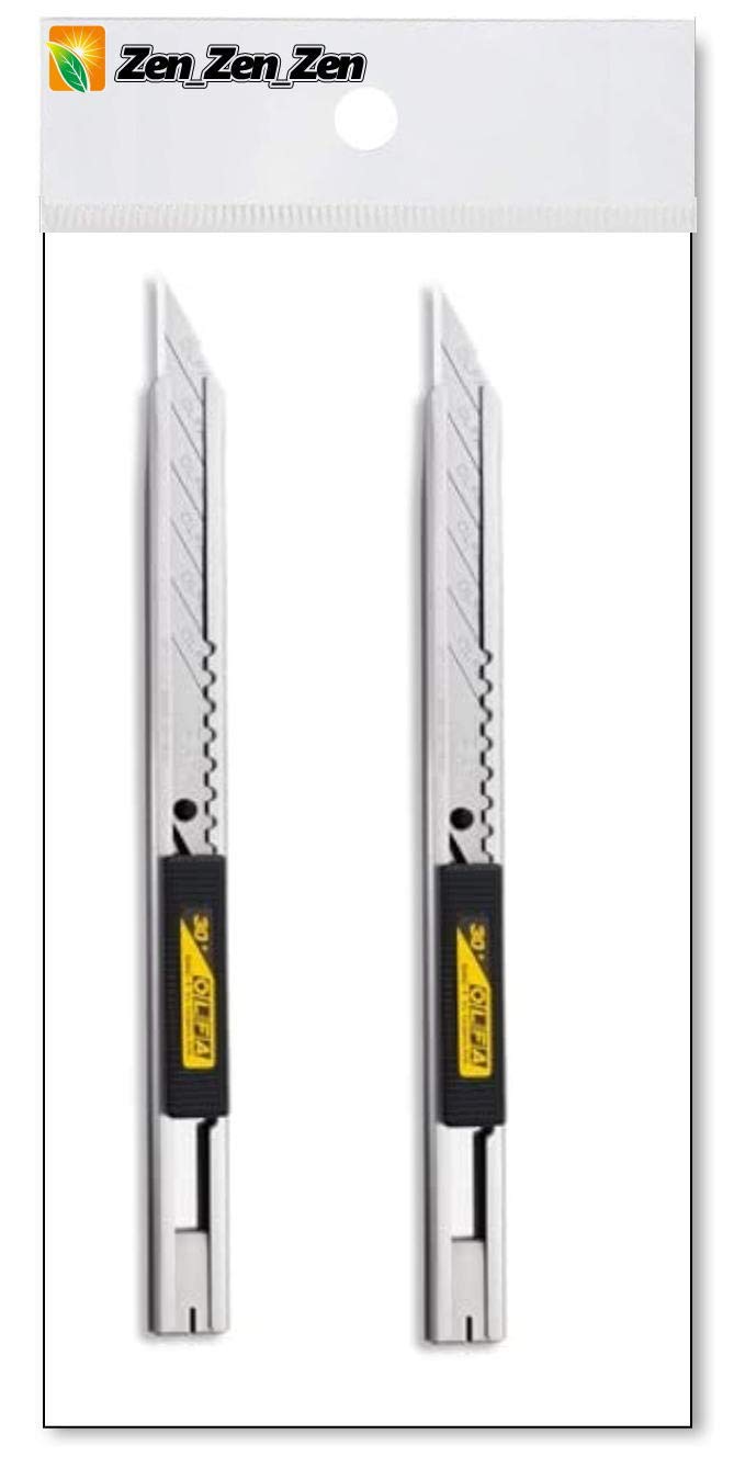 OLFA 141B 9mm Stainless Steel Auto-Lock Utility Knife - 2 Pack (with Our Shop Original Description of Goods)[ Zen_Zen_Zen Original Package]