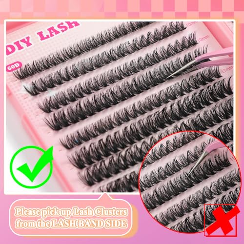 ISTGIFT DIY Lash Clusters Kit - D Curl Wispy Individual Eyelash Extensions