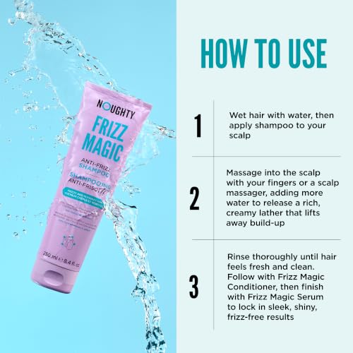 Noughty Frizz Magic Anti-Frizz Shampoo 8.45 fl. oz | 97% Natural Moisturizing Formula