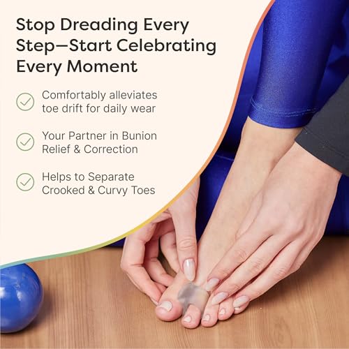 ZenToes Firm Frosted Clear Gel Toe Spacers for Bunions - 4 Count