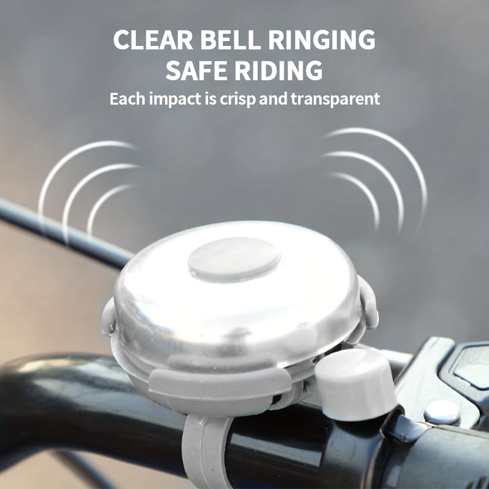 Classic Bike Bell Bicycle Horn, Loud Clear Crisp Sound, Aluminum Cover & Plastic Base, Cycling Accessories for Adults & Teens, Universal for Road & Mountain Bikes (red)