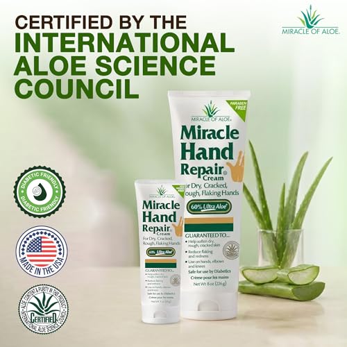 Miracle Hand Cream for Dry Cracked Hands - 9 Oz Pack of 1 | Aloe & Healing Formula
