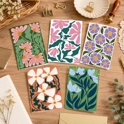 Ogeby 24 Pack Floral Greeting Cards with Envelopes & Stickers