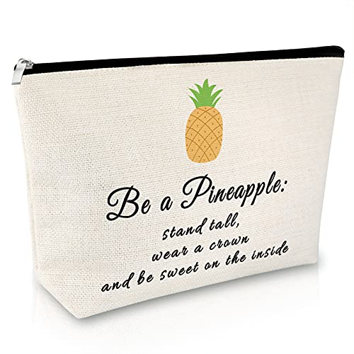 Sfodiary Pineapple Lovers Makeup Bag – Inspirational Gift for Women, Travel Pouch