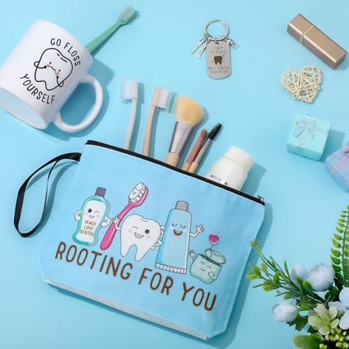 Dentist Gifts for Women - 3 Pcs Makeup Bag, Mug & Keychain Set