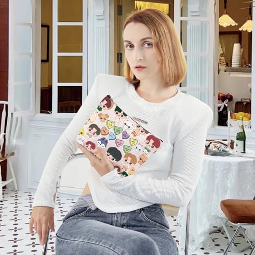 LEVLO Korean Cartoon Makeup Bag - Zipper Pouch for Fans