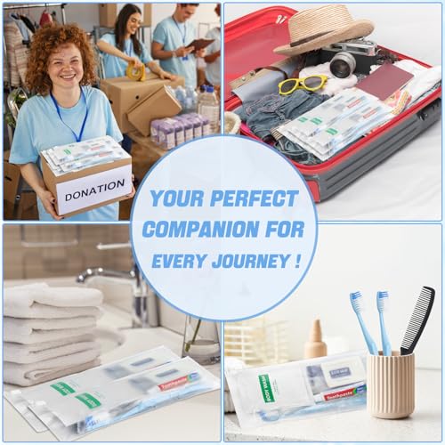 10-Pack Travel Size Toiletry Kits - 8-in-1 Hygiene Care Packages