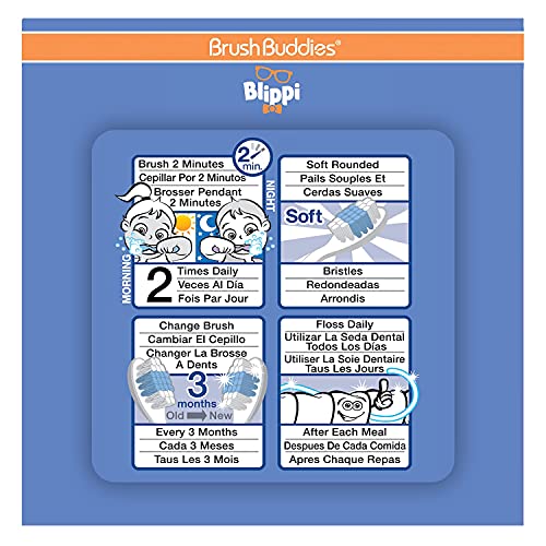 Blippi Kids Toothbrush Kit - 3PC Soft Bristles Travel Set