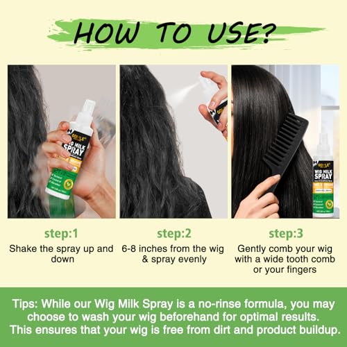 2-in-1 Wig Milk Spray for Synthetic Hair - Leave-In Conditioner & Detangler