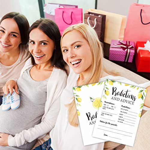30 Watercolor Lemon Baby Shower Game Cards - 5x7 Double-Sided