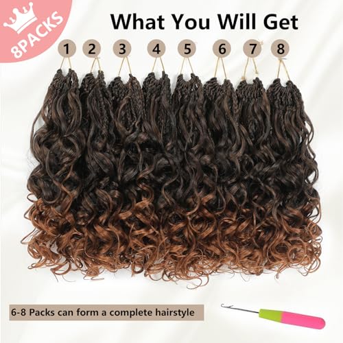 GoGo Curl Crochet Hair 10" Short Beach Curls - 8 Packs (#1B/30)