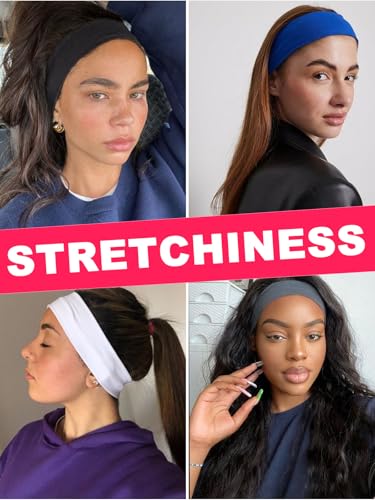 16 Pack Women's Sports Headbands Non-Slip Elastic Hair Bands for Workout & Daily Wear
