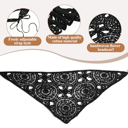 Women & Girls Crochet Headbands 3-Pack Vintage Hair Accessories