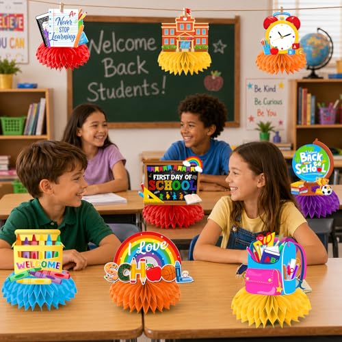 12Pcs Back to School Centerpieces - Honeycomb Table Decorations