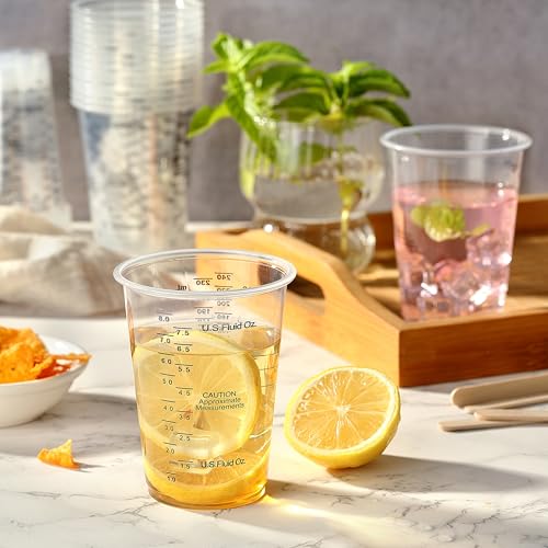 80pcs 8oz Clear Plastic Mixing Cups with Wooden Stir Sticks