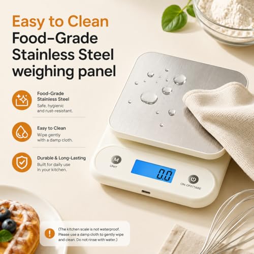 Meilen Digital Food Scale - 11lb/5kg Kitchen Scale with USB-C Charging