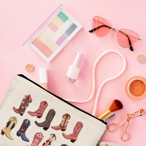 Western Cowgirl Makeup Bag - Boho Western Cowboy Boots Cosmetic Organizer - 11-west-makeup bag