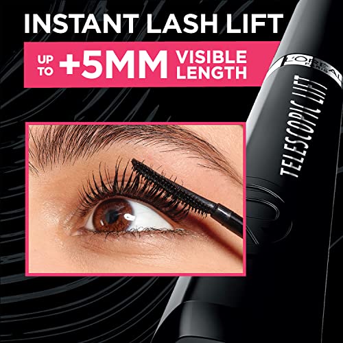 L'Oreal Paris Telescopic Lift Mascara - Lengthening & Volumizing, 36HR Wear, Black Brown
