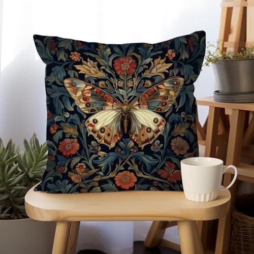 William Morris Vintage Floral Velvet Throw Pillow Cover 18x18