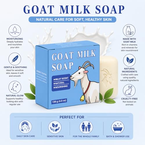 Natural Goat Milk Soap Bar - Gentle Cleansing & Moisturizing
