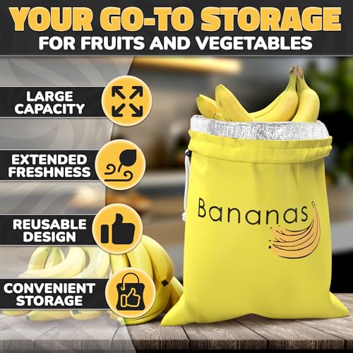 Reusable Banana Keeper with Aluminum Lining - Fresh Storage Bag