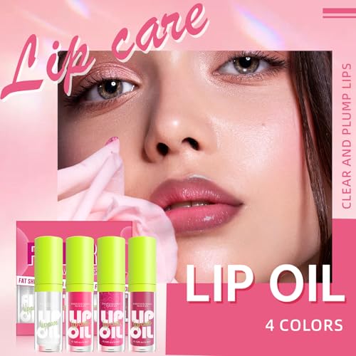 HOSAILY Lip Oil & Lip Liner Set - 4 Colors Moisturizing Gloss