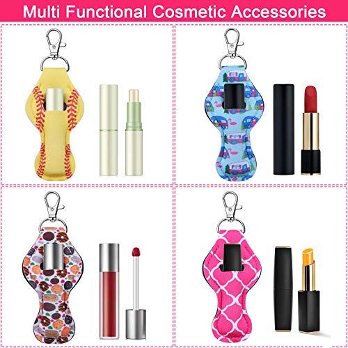 Caffox Lip Balm Holder Keychain - 30Pcs Neoprene Clip Holders