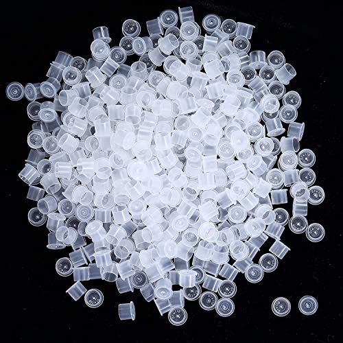 KingWei 11MM Tattoo Ink Cups with Base, 1000pcs White Pigment Caps & Ink Tray Set
