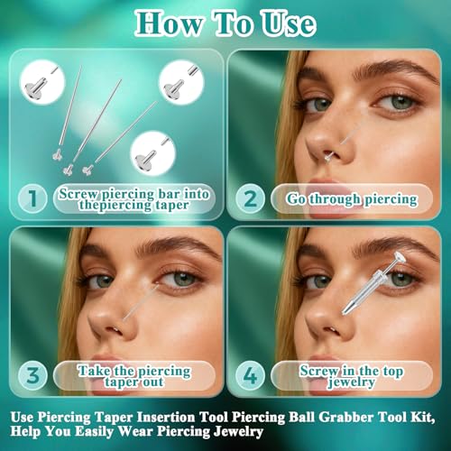 Accirrch Piercing Ball Grabber Tool & Jewelry Insertion Kit