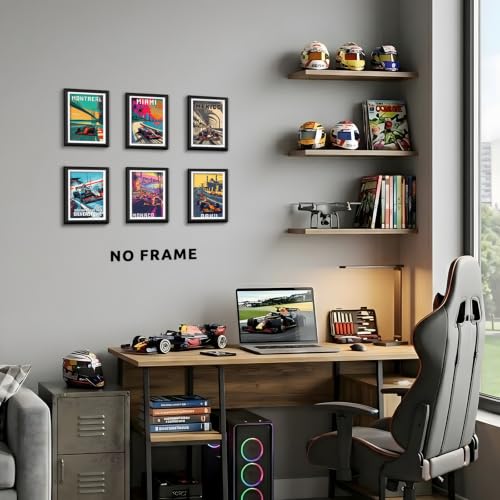 9 Pcs F1 Race Car Posters - Unframed Wall Art for Boys Room