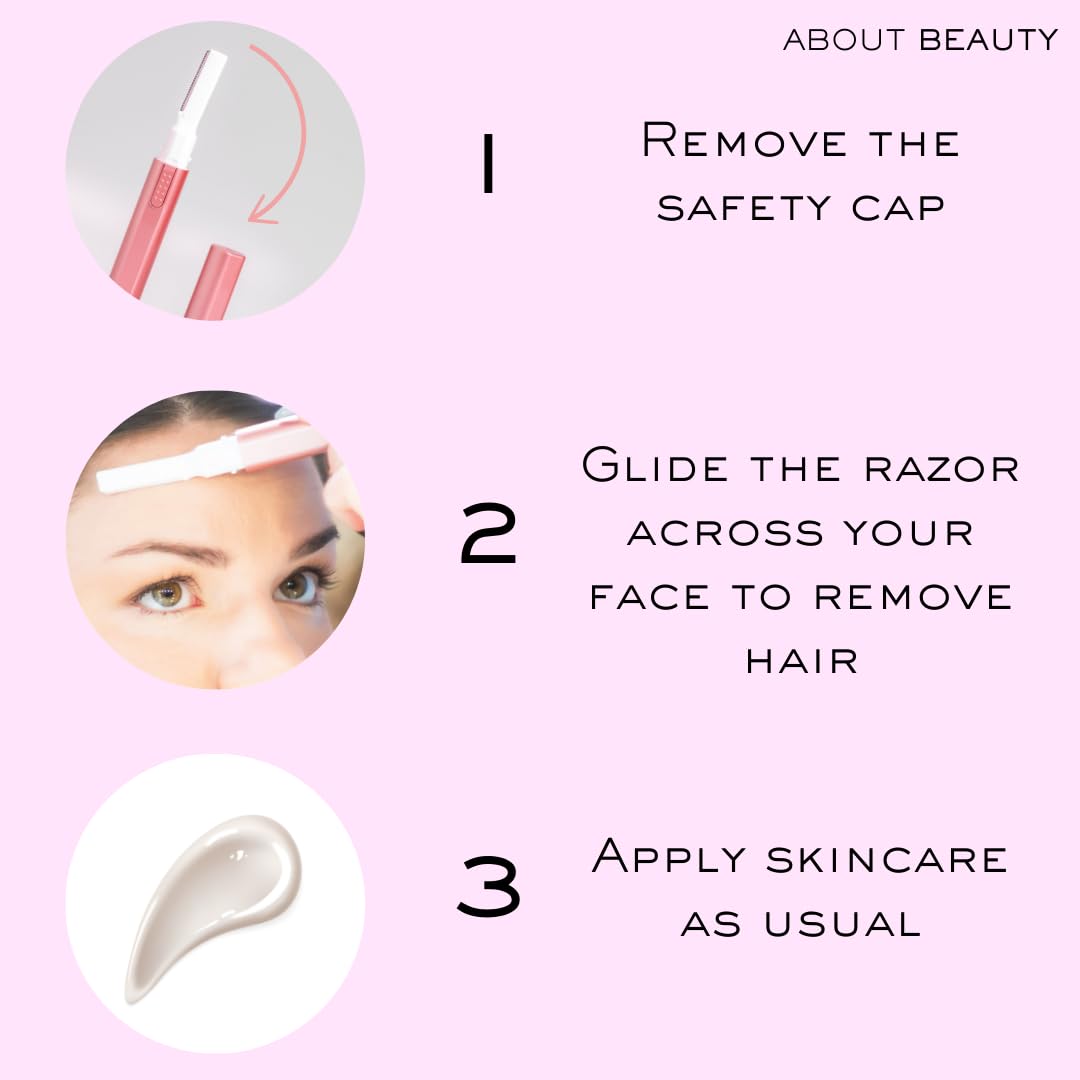 About Face Sonic Beauty Wand - Electric Facial Hair Remover and Bonus Eyebrow Shaper, Ideal for Shaving, Exfoliating and Brow Shaping, Epilator for Men & Women