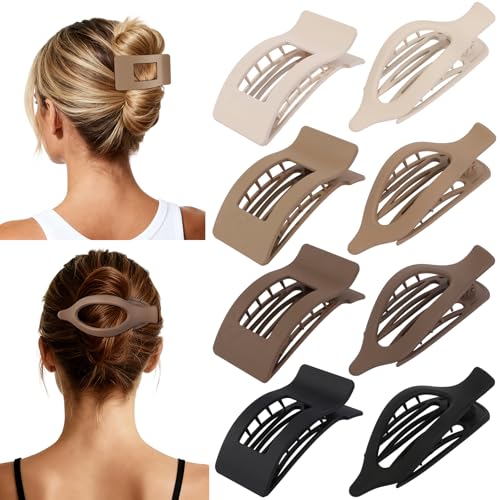 8-Pack Matte French Flat Hair Clips for All Hair Types