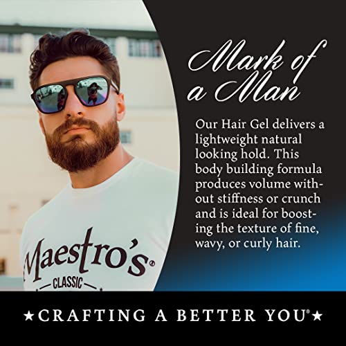 Maestro's Classic Hair Gel - Mark of a Man Blend, 3.4 oz | Medium Hold, Flake-Free Formula for All Hair Types