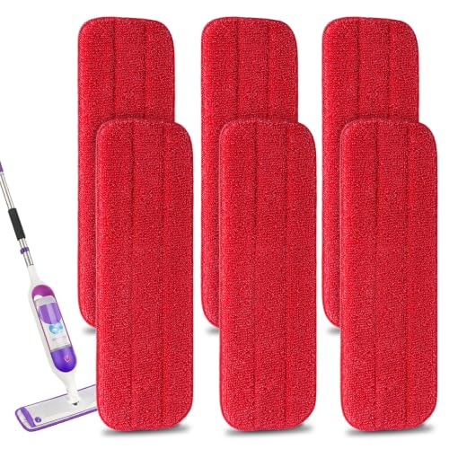 Microfiber Mop Pads 18x6 - Reusable & Washable 6 Pack