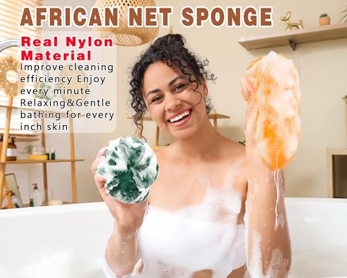 Gainlove 2-Pack African Exfoliating Bath Sponge - 45-Inch Length