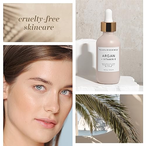 Pearlessence Argan & Vitamin E Facial Oil 1.83 Fl Oz - Nourishing Hydrating Skin Care