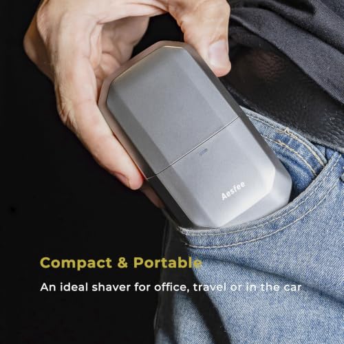 Aesfee Waterproof Dual-Action Foil Shaver for Men – Face, Head & Body, USB-C Rechargeable