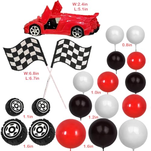 Race Car Cake Toppers Set for Birthday Party Decor
