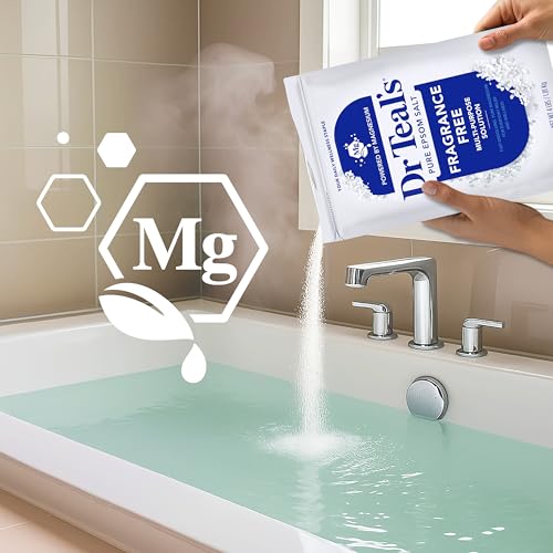 Dr Teal's Fragrance-Free Epsom Salt 4 lbs - Soothing Muscle Soak, Pack of 1