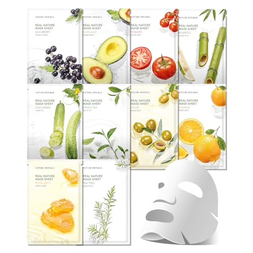 Nature Republic Real Nature Sheet Mask Set - 10 Hydrating Masks