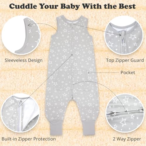 Bublo Baby Toddler Sleep Sack with Feet - 3-4T, 100% Cotton