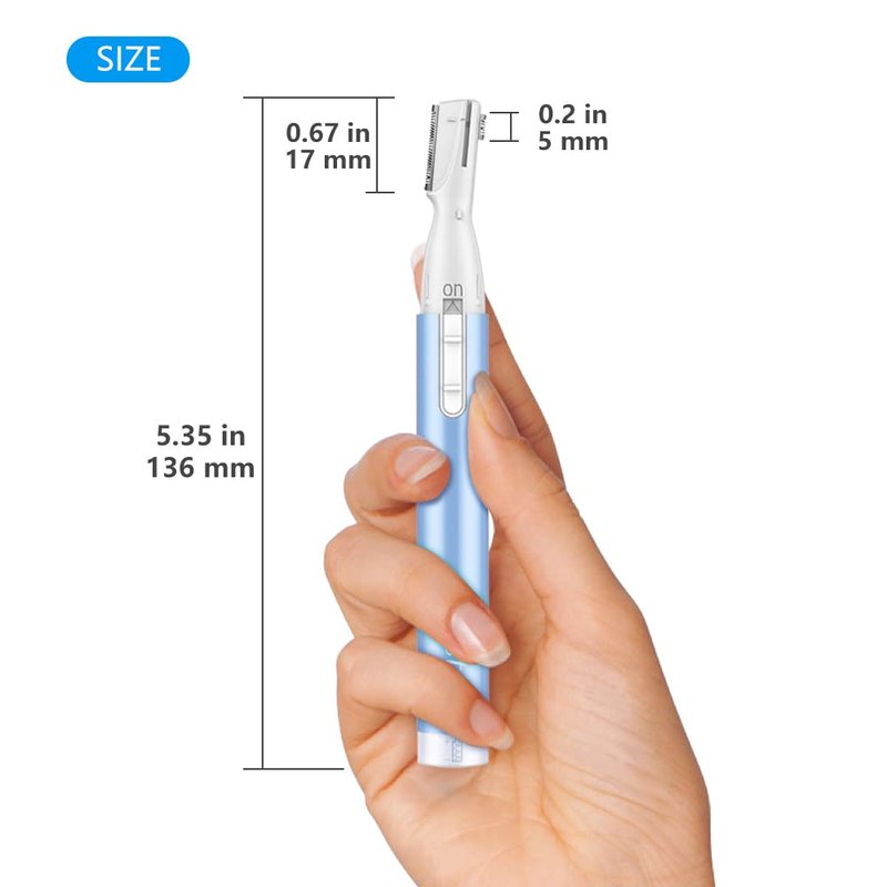 Funstant Eyebrow Trimmer, Precision Electric Eyebrow Razor for Women Battery-Operated Facial Hair Remover with Comb No Pulling Sensation Painless for Face Chin Neck, Upper-Lip, Peach-Fuzz (Puple.1.)