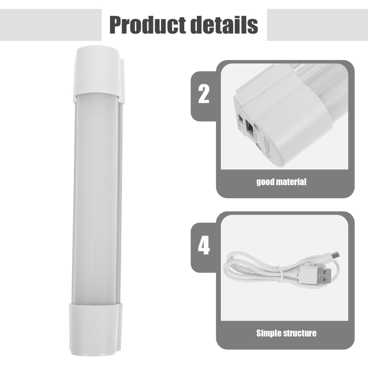POPETPOP Rechargeable Light Led Tube: Magnetic Camping Light, Portable USB Rechargeable Lamp for Camping Lighting, Outdoor Night Fishing, Hiking, Biking