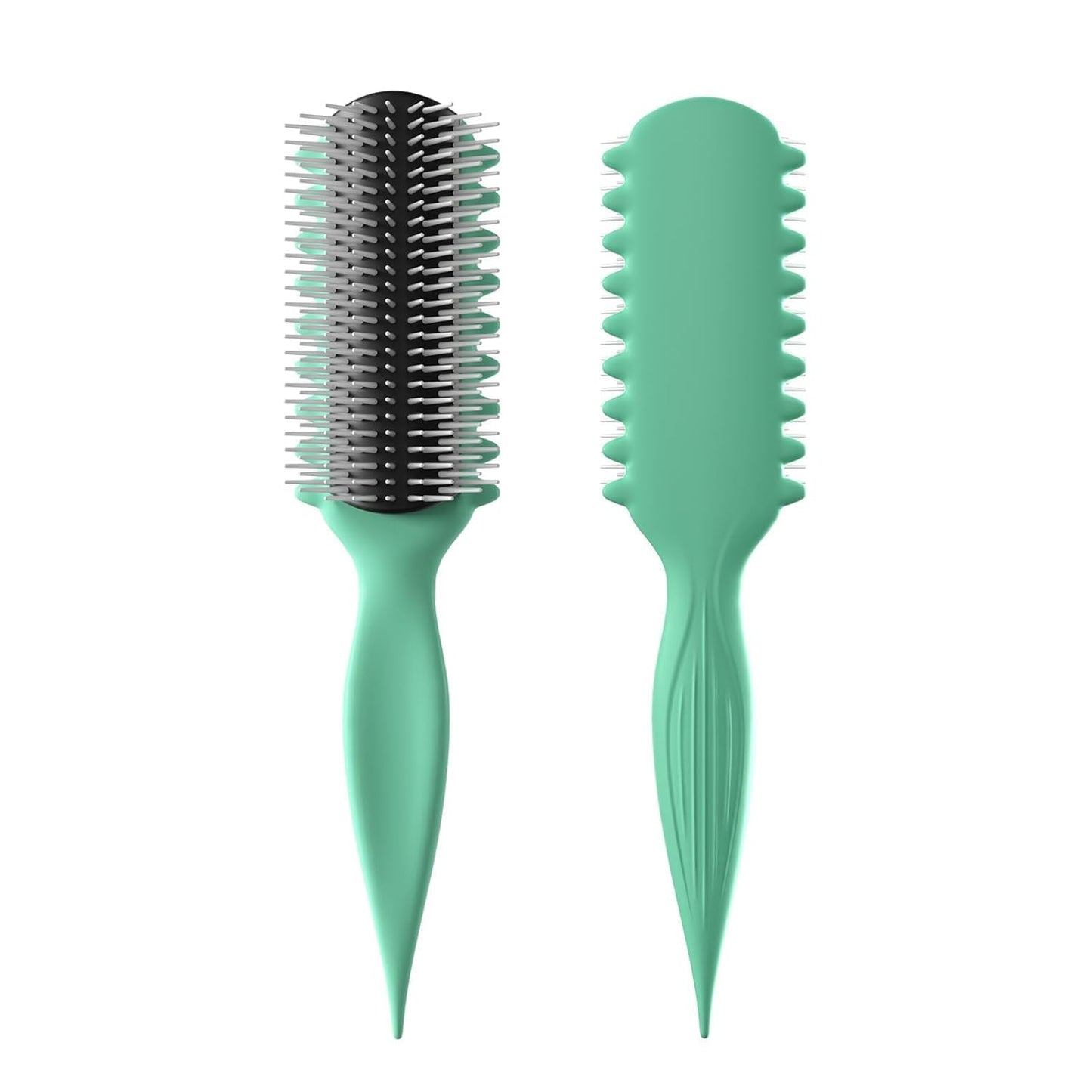 Curl Defining Brush - 9 Rows Premium Styling Hairbrush for Curly Hair | Enhances Curl Definition & Separation - Green